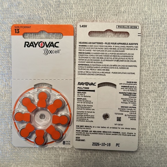 104 Hearing aid batteries! 1.45V. Size 13 zinc air - Picture 2 of 3